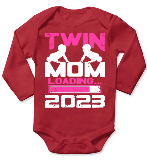 Womens Twin Mama Twin Mom to Be Pregnancy Long Sleeve Baby One-Piece