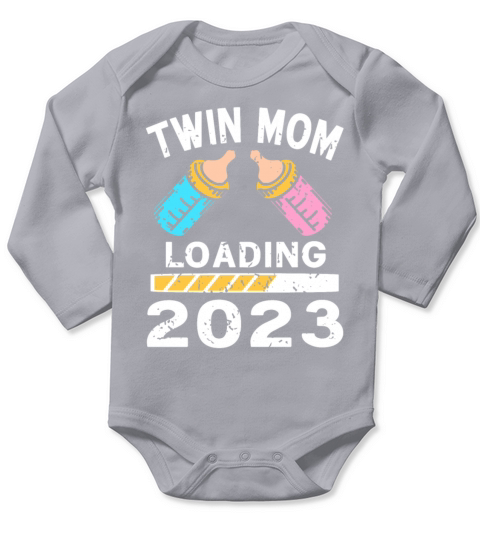 Womens Twin Mama Twin Mom to Be Pregnancy Long Sleeve Baby One-Piece