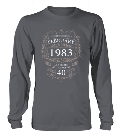 40th Birthday February 1983 Ornaments Vintage Long sleeved Unisex