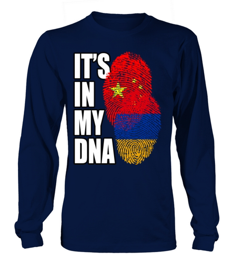 Armenian And Chinese Mix Heritage DNA Flag Long sleeved Unisex