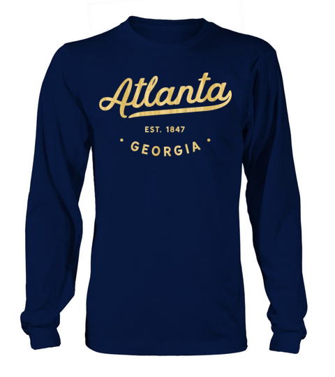 Classic Retro Vintage Atlanta Woodgrain Usa Long sleeved Unisex