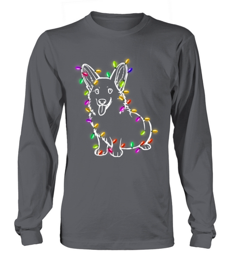 Corgi Santa Christmas Lights Xmas Gifts Boys Kids Long sleeved Unisex