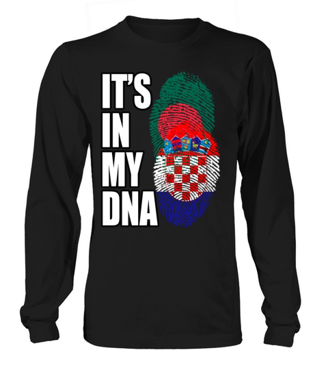 Croatian And Bangladeshi Mix Heritage DNA Flag Long sleeved Unisex