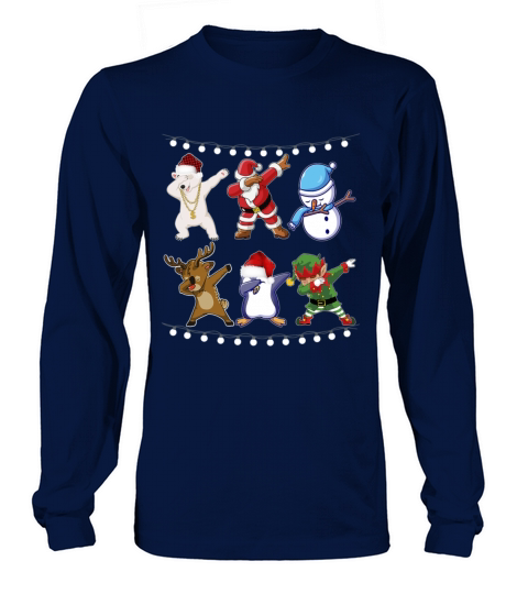 Dabbing Santa Elf Friends Christmas Kids Boys Men Long sleeved Unisex