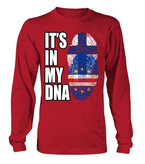 Finland And Cabo Verdean Mix Heritage DNA Flag Long sleeved Unisex