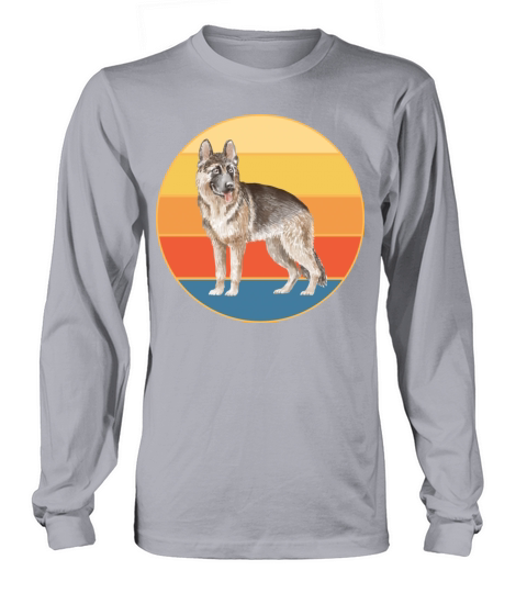 German Shepherd Dog Breed Vintage Retro Sunset Long sleeved Unisex
