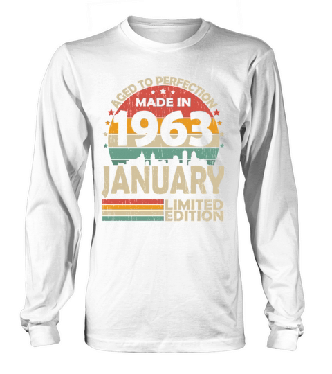 January 1963 Vintage Birthday Retro Long sleeved Unisex