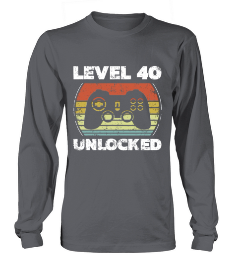 Level 40 Unlocked Funny Video Gamer 40th Birthdayl Long sleeved Unisex