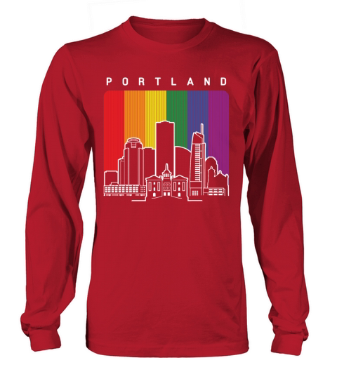 Portland Oregon Rainbow Flag LGBT Pride Long sleeved Unisex