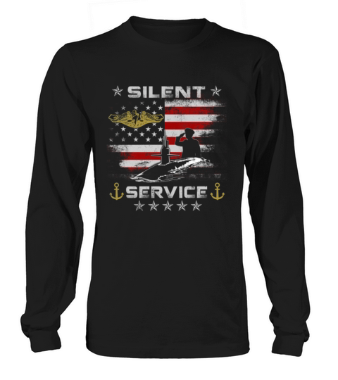 US Navy Submarines Silent Service with Dolphins Long sleeved Unisex