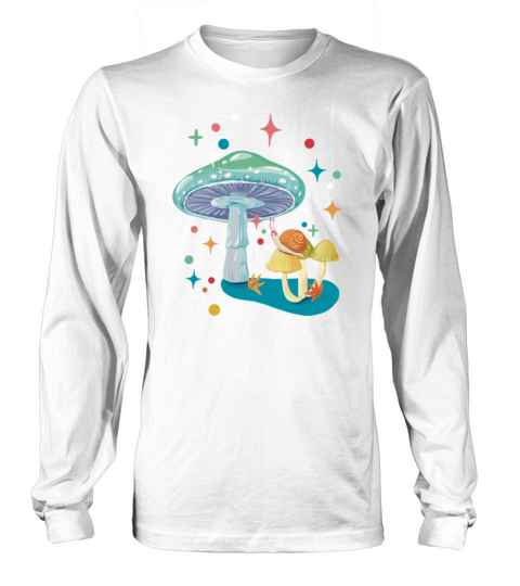 Vintage cozy green mushroom and snail Long sleeved Unisex