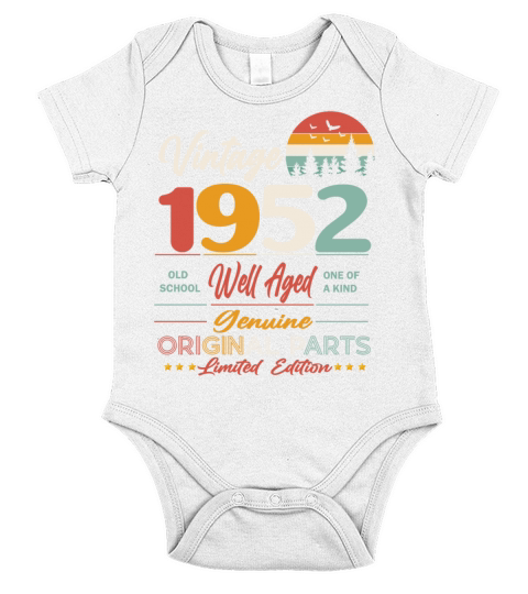 1952 Original vintage vintage retro birthday Short Sleeve Baby One-Piece