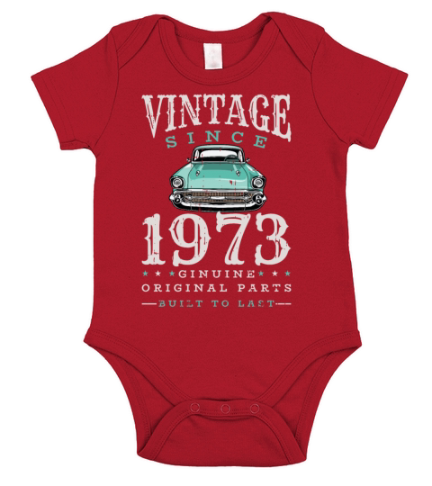 1973 Vintage born in Retro age Birthday gift idea Short Sleeve Baby One-Piece