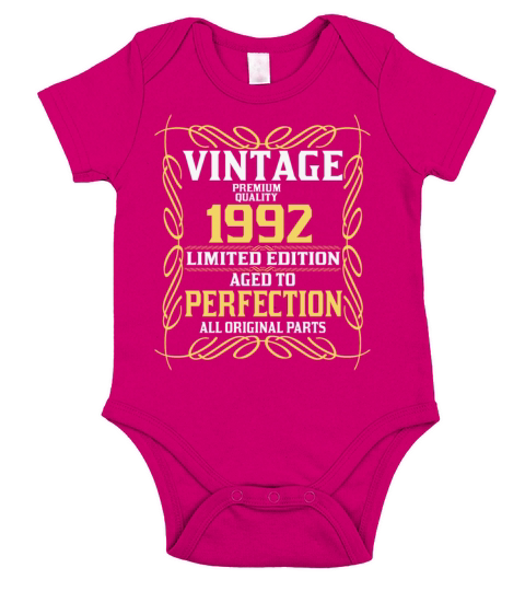 1992 Original vintage vintage retro birthday Short Sleeve Baby One-Piece