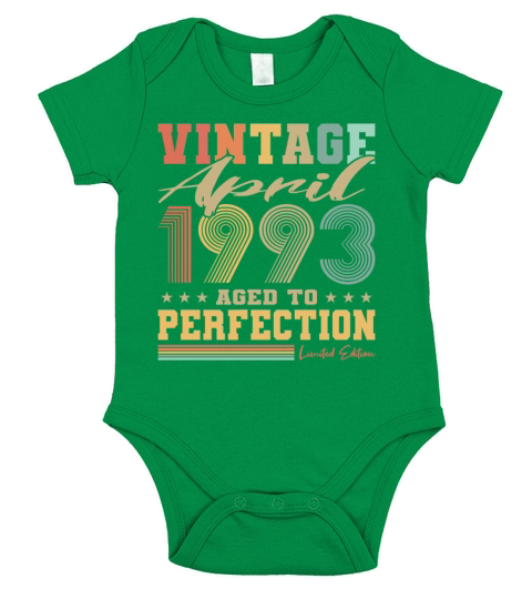 30th birthday vintage april 1993 born in 1993 Short Sleeve Baby One-Piece