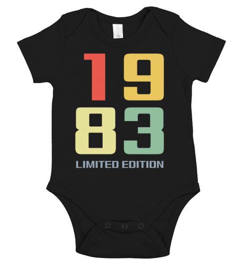 40 Years Vintage 1983 Retro 40th Birthday Short Sleeve Baby One-Piece