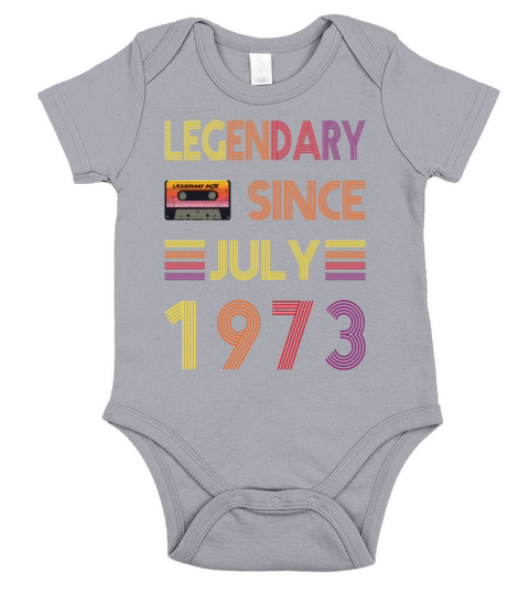 50th birthday legendary since july vintage 1973 Short Sleeve Baby One-Piece