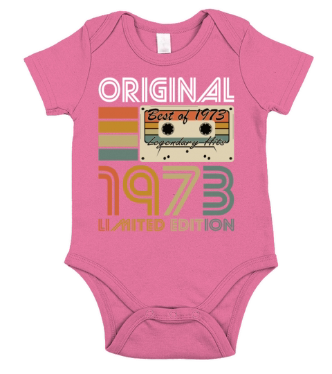 50th birthday vintage 1973 original 1973 Short Sleeve Baby One-Piece