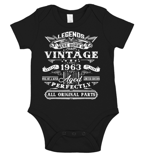 60th Birthday Gift For Legends Born 1963 60 Yrs Ol Short Sleeve Baby One-Piece