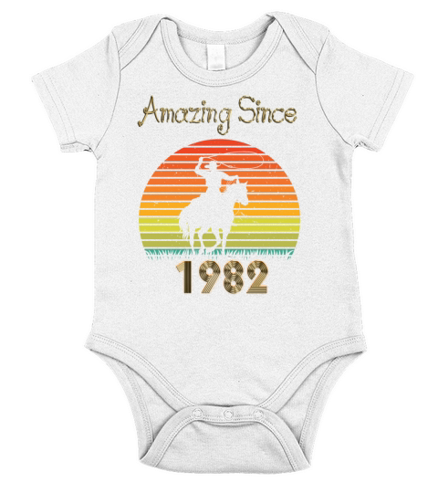 Amazing Since 1982 Vintage Birthday Shirts for Men Short Sleeve Baby One-Piece