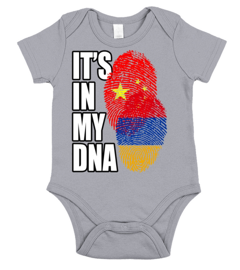 Armenian And Chinese Mix Heritage DNA Flag Short Sleeve Baby One-Piece