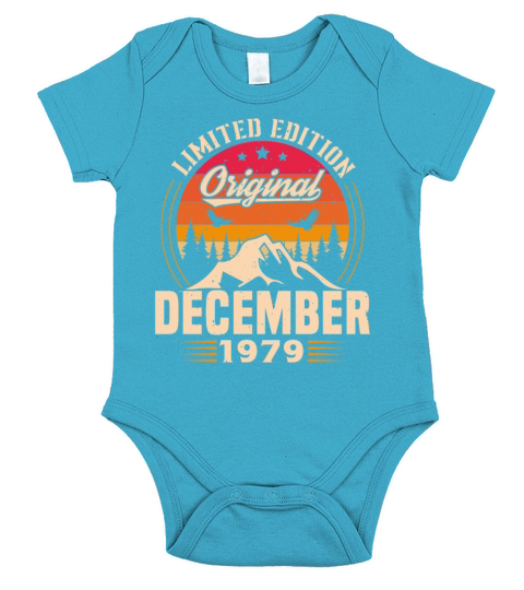 Birthday Gift December 1979 Vintage Retro Short Sleeve Baby One-Piece