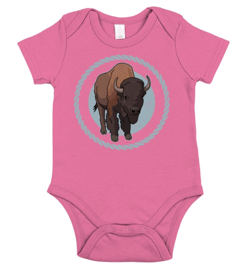 Bison Buffalo American Bisons Short Sleeve Baby One-Piece