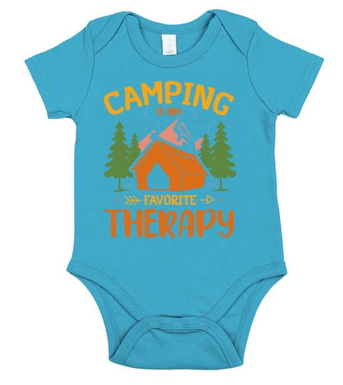 Camping Is My Favorite Therapy vintage Short Sleeve Baby One-Piece