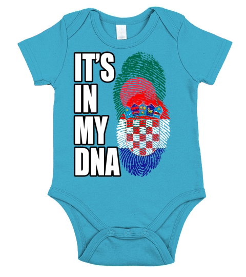 Croatian And Bangladeshi Mix Heritage DNA Flag Short Sleeve Baby One-Piece
