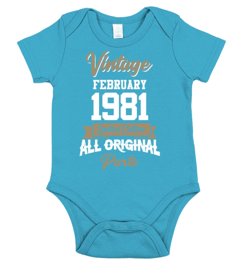 February 1981 Vintage Birthday Present Short Sleeve Baby One-Piece