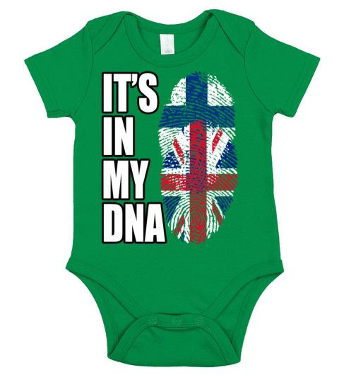 Finland And British Mix Heritage DNA Flag Short Sleeve Baby One-Piece