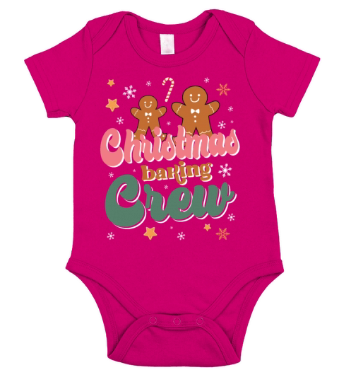 Funny Gingerbread Christmas Baking Crew Short Sleeve Baby One-Piece