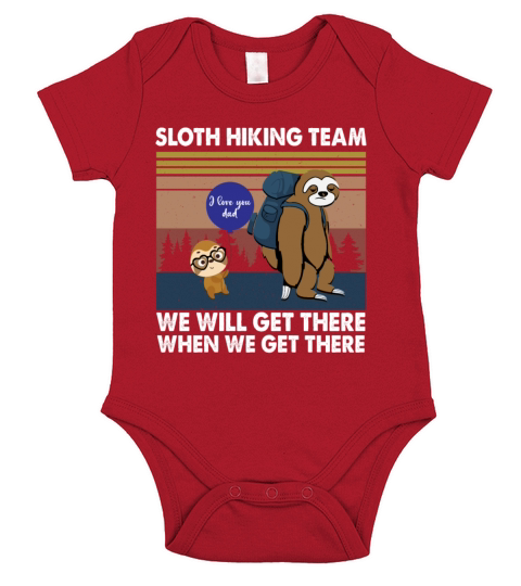 Funny Vintage Sloth Hiking Team We Will Get There Short Sleeve Baby One-Piece