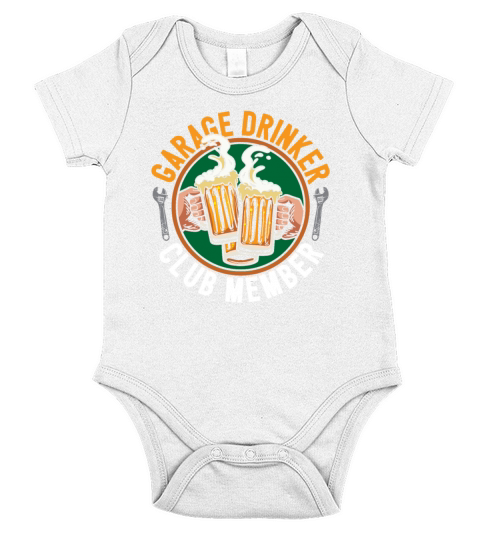 Garage Drinker Mechanic Car Auto Diesel Beer Lover Short Sleeve Baby One-Piece