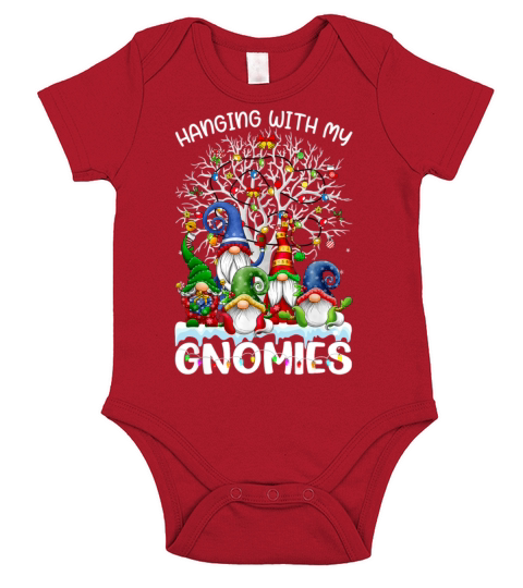 Hanging With My Gnomies Nordic Santa Gnome Christm Short Sleeve Baby One-Piece