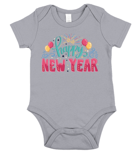 Happy New Year New Years Eve Short Sleeve Baby One-Piece