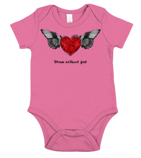heart with wings and love quote Short Sleeve Baby One-Piece
