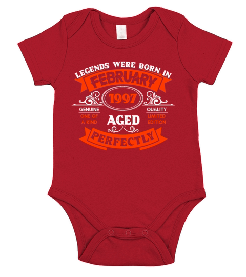 Legends Were Born In February 1997 Birthday Short Sleeve Baby One-Piece