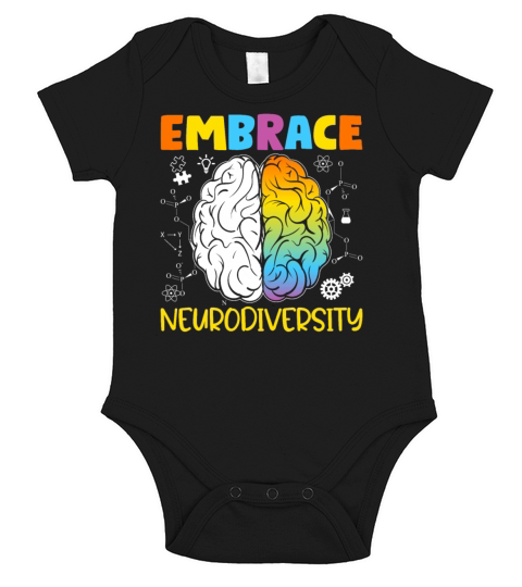 Neurodiversity - Embrace ADHD Autism ASD Short Sleeve Baby One-Piece