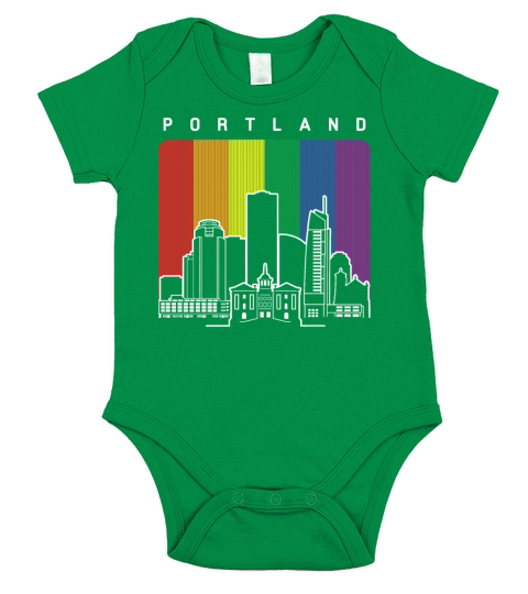 Portland Oregon Rainbow Flag LGBT Pride Short Sleeve Baby One-Piece