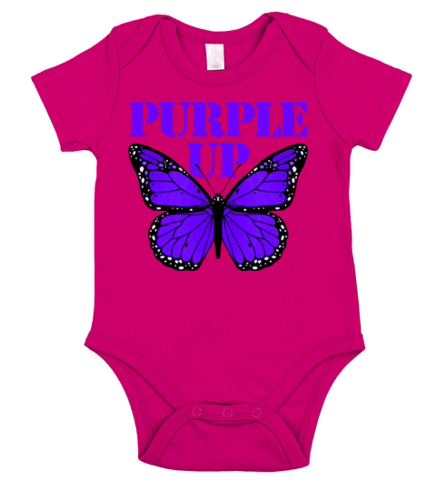 Purple Up Butterfly Military Child Month Purple Up Short Sleeve Baby One-Piece
