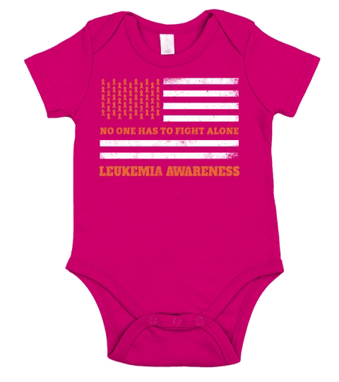 September Orange Ribbon Leukemia Cancer Awareness Short Sleeve Baby One-Piece