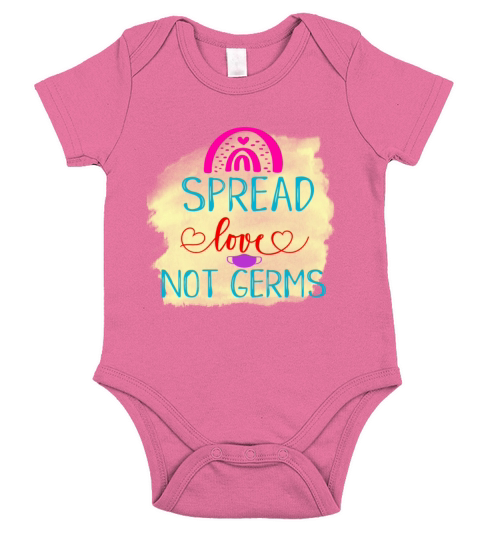 Spread Love Not Germs Funny Valentines Day Short Sleeve Baby One-Piece