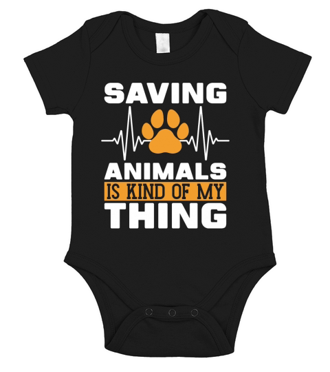 Veterinary Saving Animals Is Vet Tech Veterinarian Short Sleeve Baby One-Piece