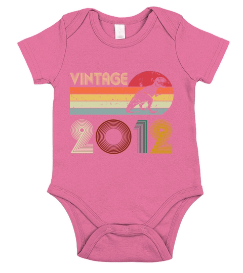 Vintage 2012 10th Birthday 10 Years Old Dinosaur Short Sleeve Baby One-Piece