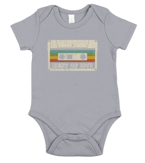Vintage Cassette Best of 1973 Birthday Gift Short Sleeve Baby One-Piece