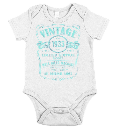 Vintage Made In 1933 Limited Edition 87Th Birthday Short Sleeve Baby One-Piece