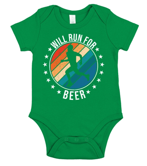 Will Run For Beer Funny Runners Short Sleeve Baby One-Piece