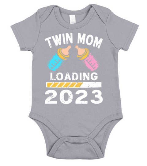 Womens Twin Mama Twin Mom to Be Pregnancy Short Sleeve Baby One-Piece
