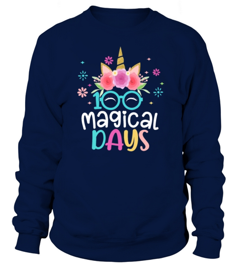 100th Days Of School Girls Cute Unicorn Face Sweatshirt Unisex